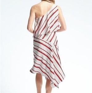 Red and white Asymmetrical dress